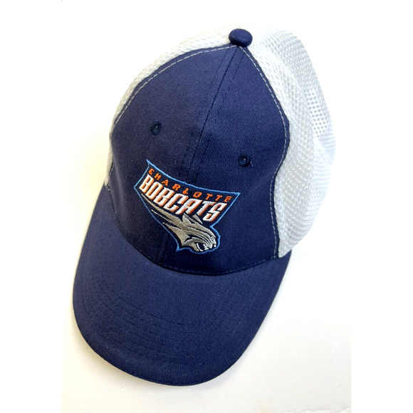 VIntage Charlotte Bobcats Basketball Cap Mesh Back Hat Blue Retro Sports - Picture 1 of 7